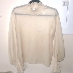 OAK + FORT Sheer high neck blouse